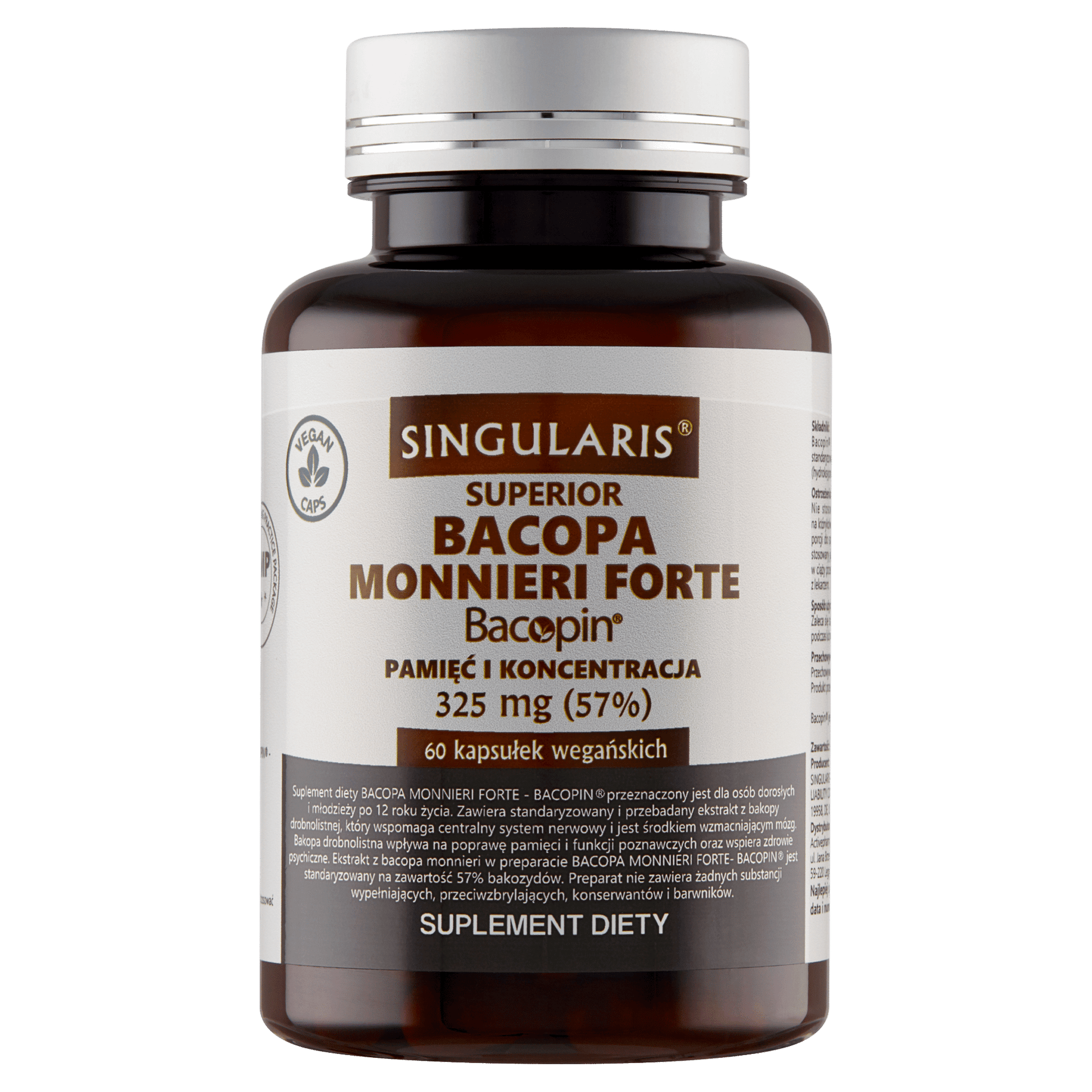 BACOPA MONNIERI FORTE – Bacopin® 325 mg - 60 kapsułek wegańskich