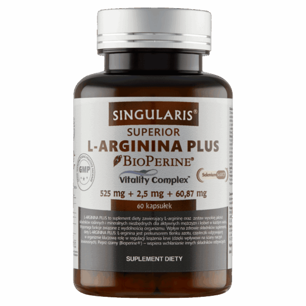 L-ARGININA PLUS 525 mg SINGULARIS® SUPERIOR 60 kapsułek