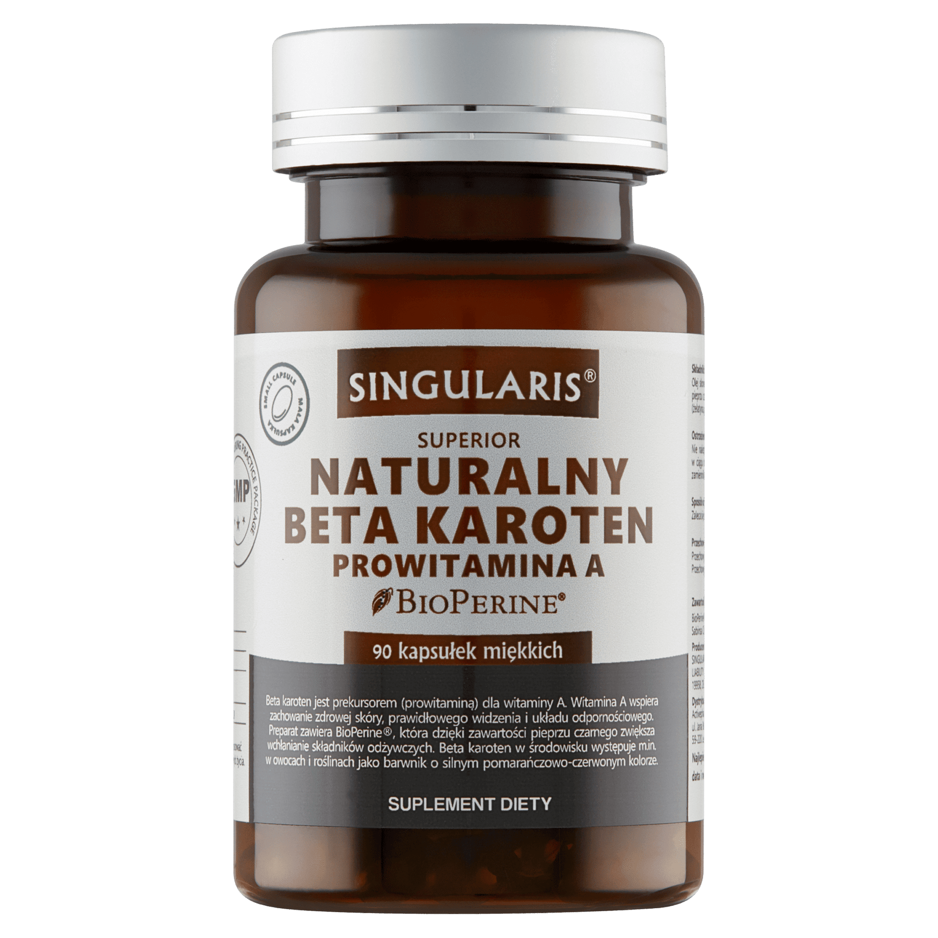 NATURALNY BETA KAROTEN PROWITAMINA A SINGULARIS® SUPERIOR - 90 kapsułek wegańskich