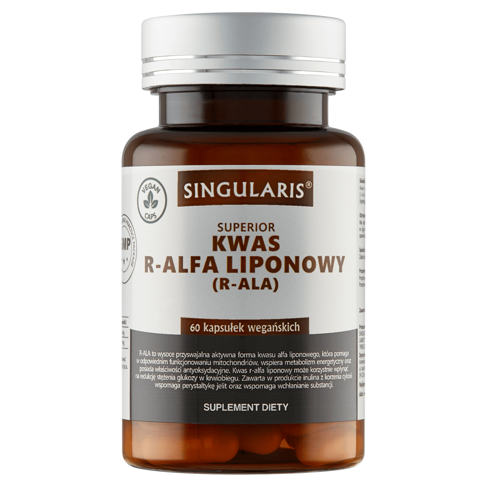 KWAS R-ALFA LIPONOWY (R-ALA) SINGULARIS® SUPERIOR 60 kapsułek wegańskich