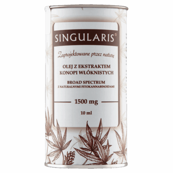 OLEJ Z EKSTRAKTEM KONOPI WŁÓKNISTYCH BROAD SPECTRUM 1500mg SINGULARIS® SUPERIOR 10ml