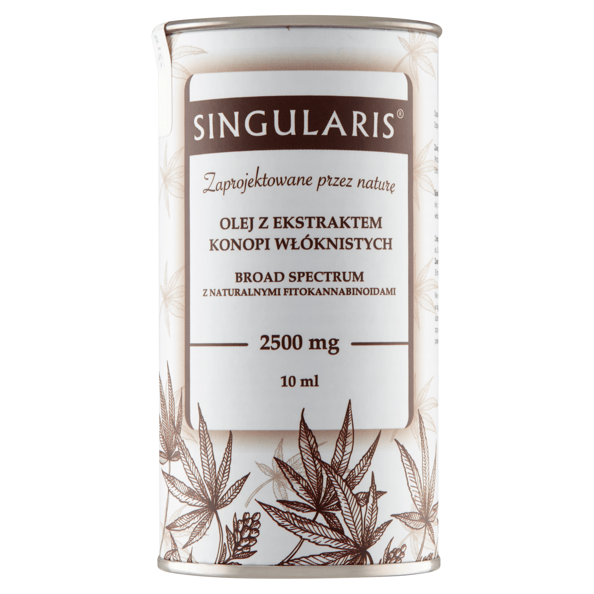 OLEJ Z EKSTRAKTEM KONOPI WŁÓKNISTYCH BROAD SPECTRUM 2500mg SINGULARIS® SUPERIOR 10ml