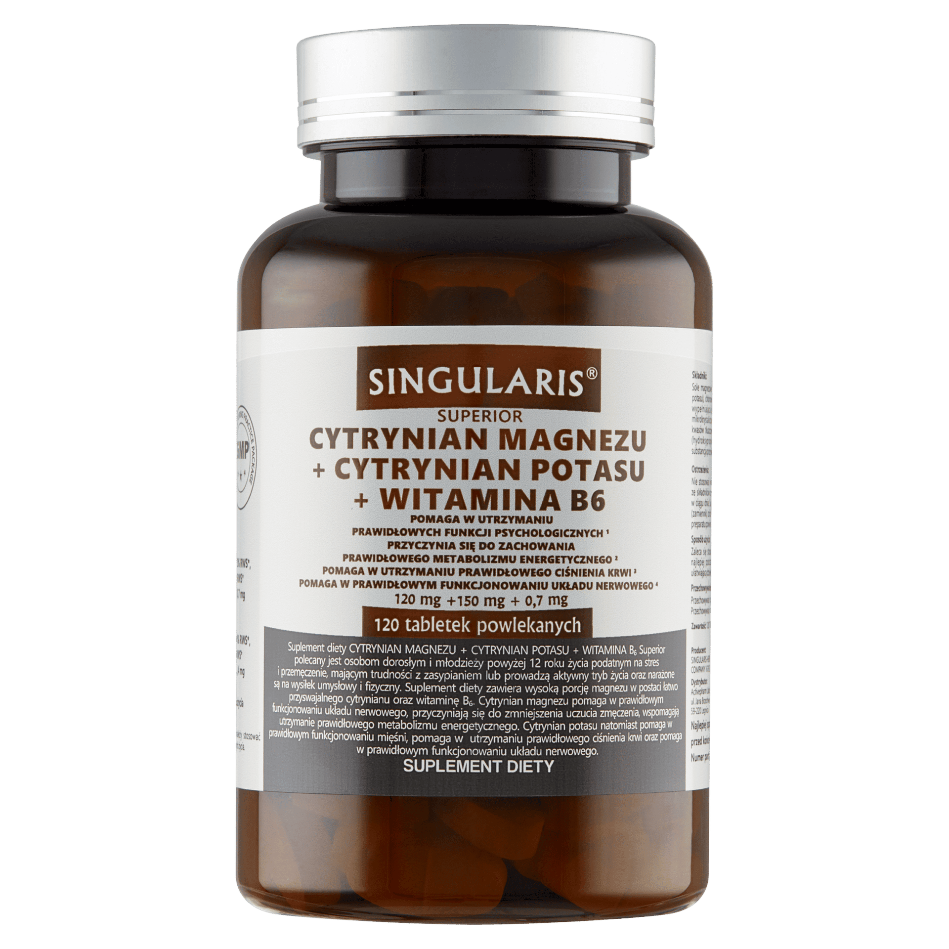 CYTRYNIAN MAGNEZU+ CYTRYNIAN POTASU+ WIT. B6 SINGULARIS 120 tabl