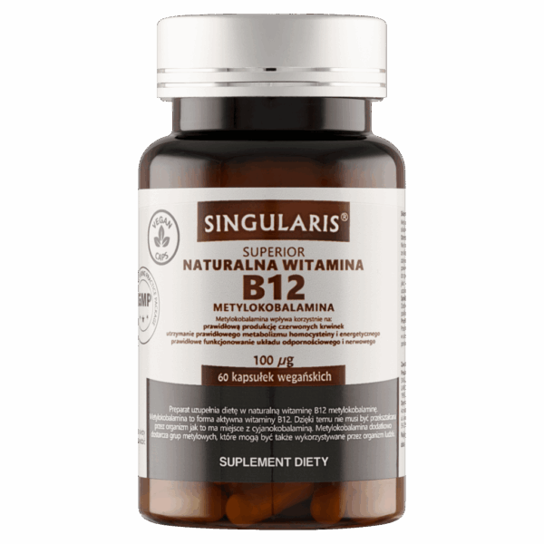 NATURALNA WITAMINA B12 100 mcg METYLOKOBALAMINA x 60 KAPS.