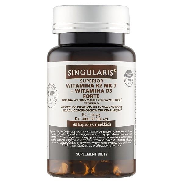 Witamina K2MK7 + Witamina D3 Forte 60 kaps. Singularis