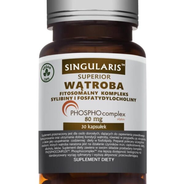 WĄTROBA FITOSOMALNY KOMPLEKS SYLIBINY I FOSFATYDYLOCHOLINY SINGULARIS® SUPERIOR 30 kaps